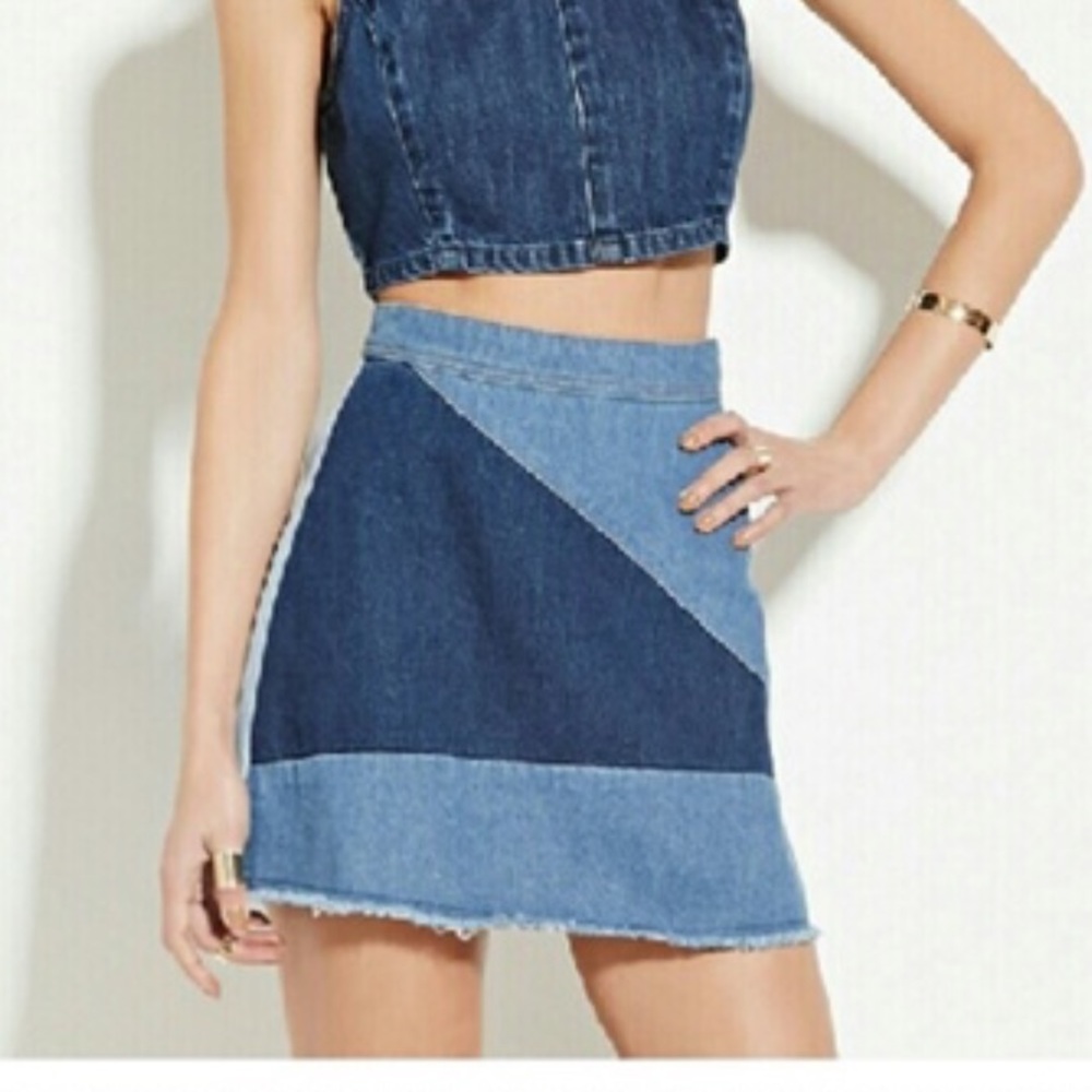 Life in Progress Jean Skirt Womens XS Two-Toned Denim. NWOT!